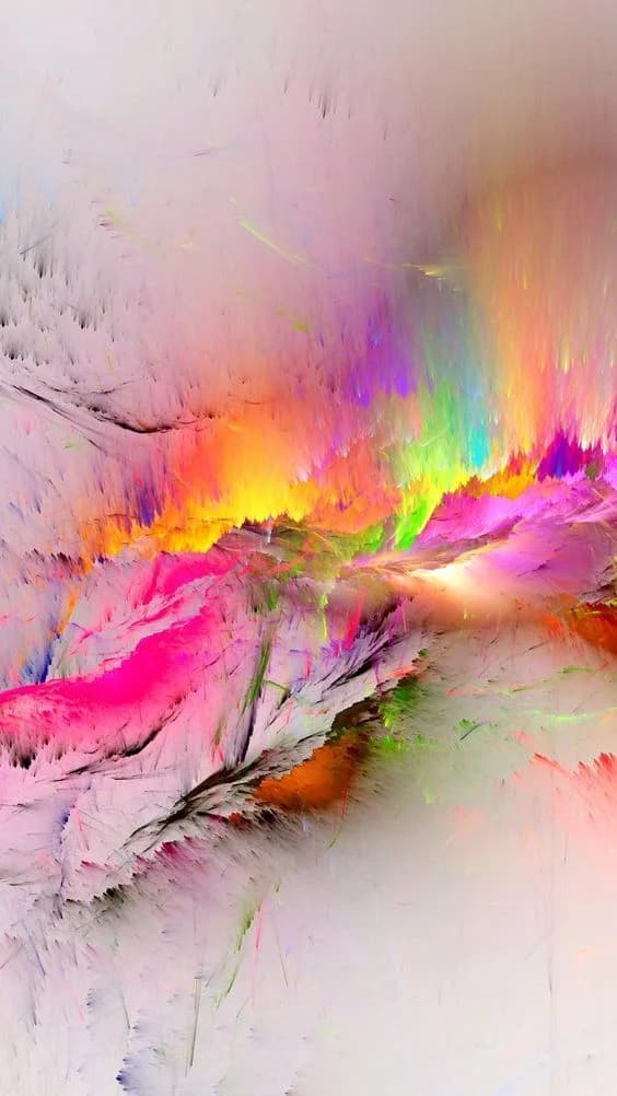 An abstract field of layered colour and scraped paint
