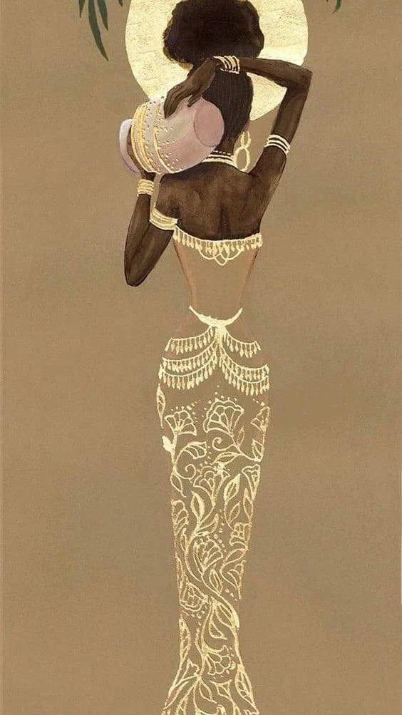 A carved African figure against a plain ground
