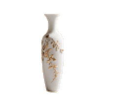 A tall painted floor vase