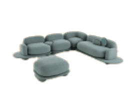 A modular sofa seen from above