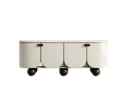 A low media unit on castors