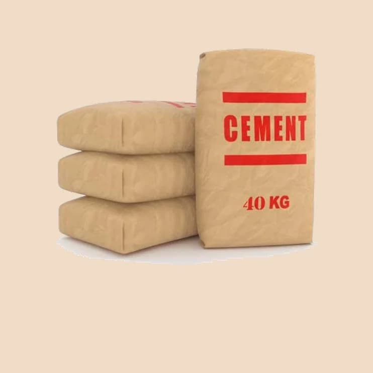 Four 40kg paper cement sacks stacked