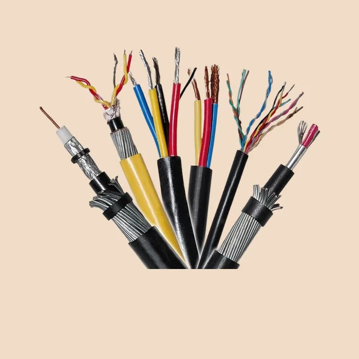 A fan of stripped electrical cables