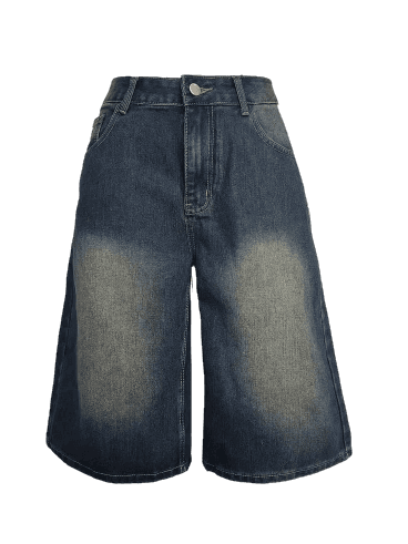 Washed Denim Shorts