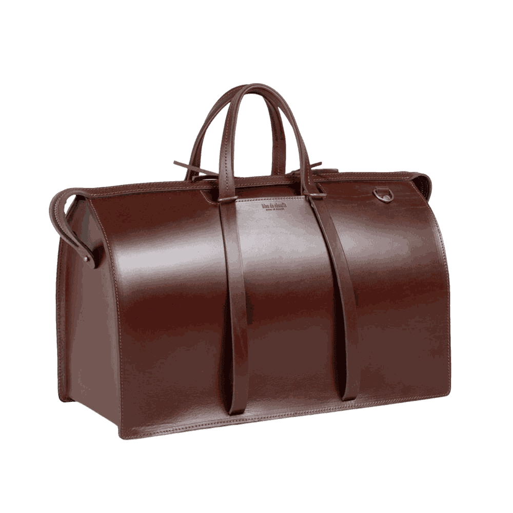A brown leather holdall