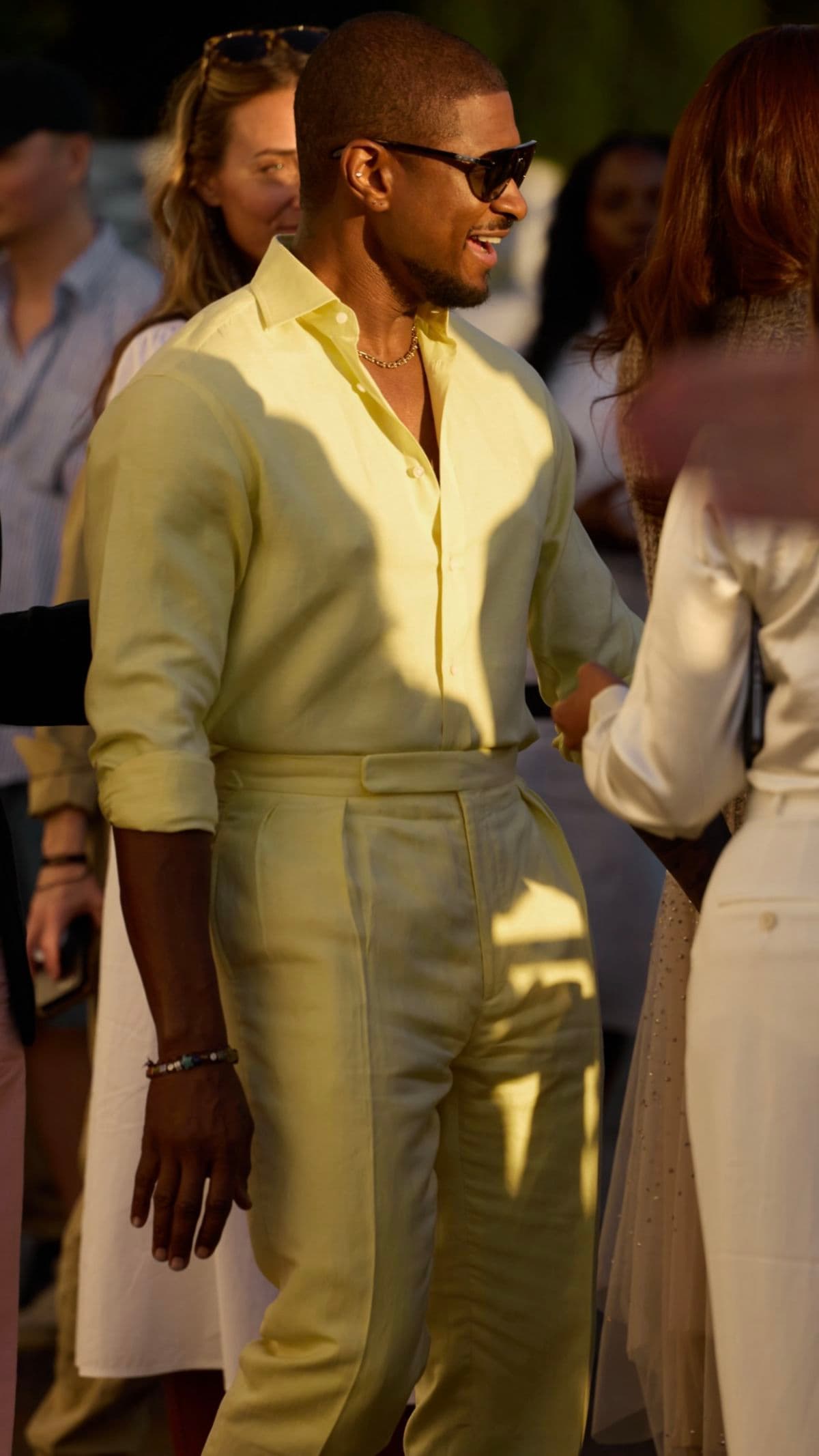 Model in a yellow suit