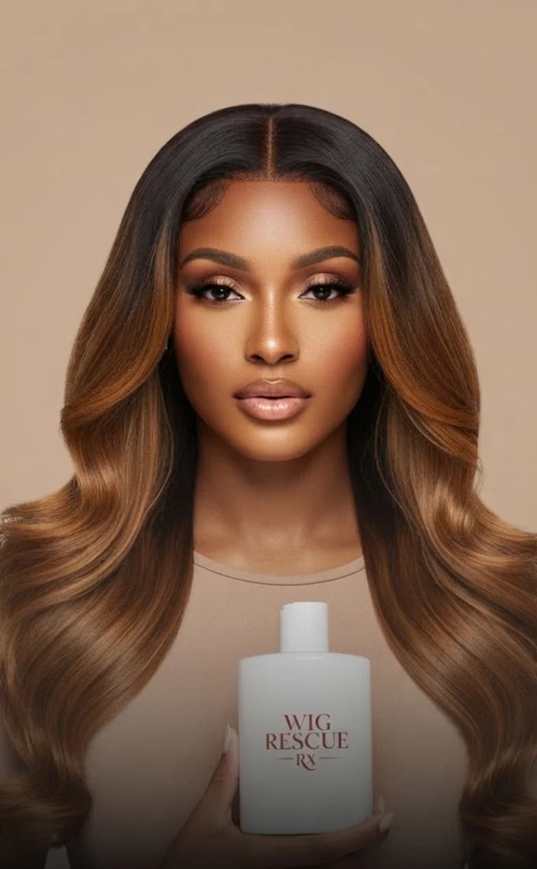 Haircare bottles and a comb