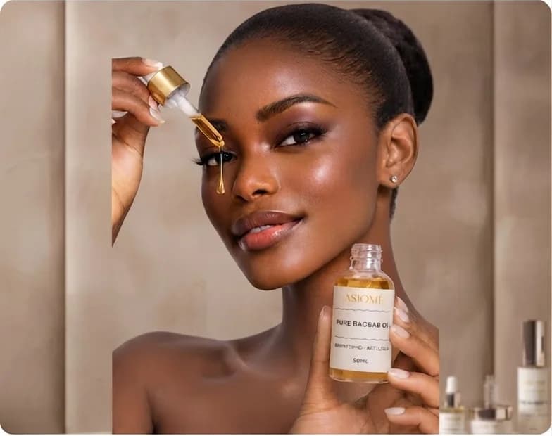 Skincare bottles on a pale ground