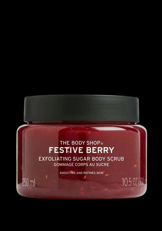A tub of exfoliating body scrub