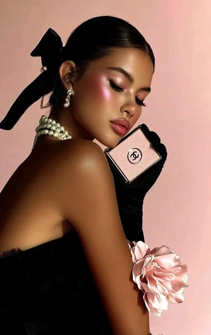 A fragrance being worn and layered