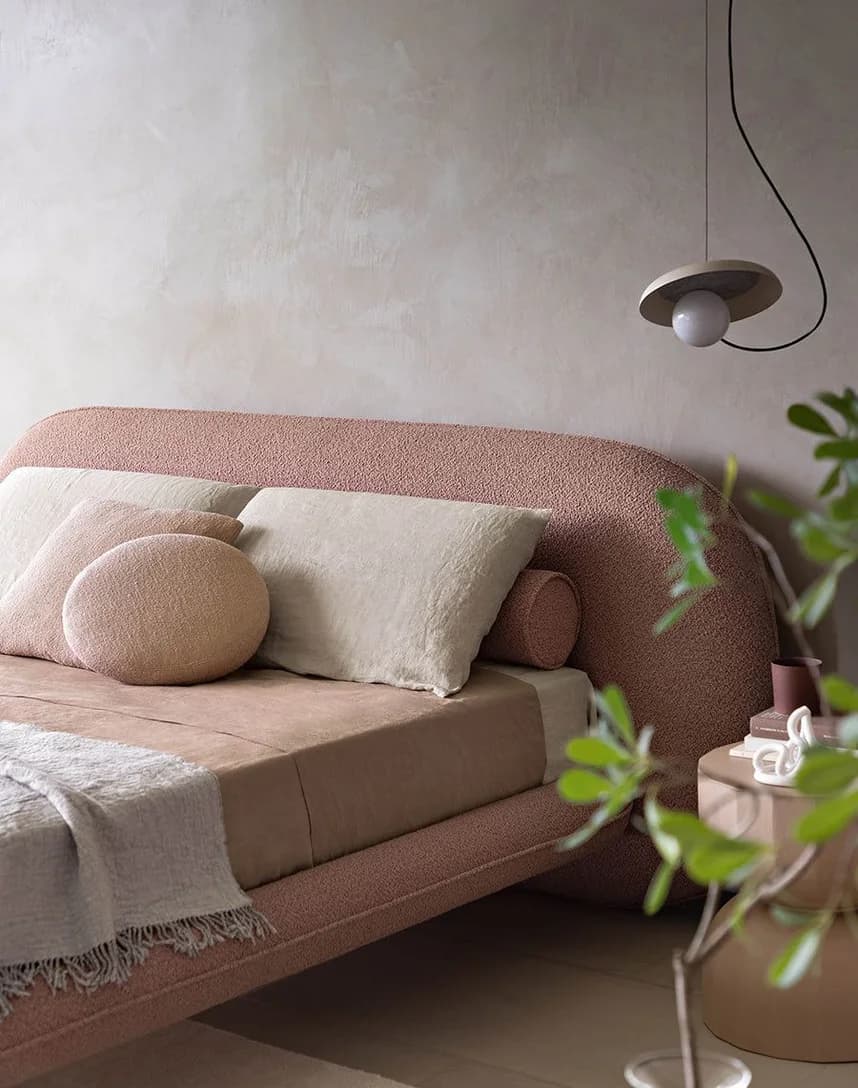 A styled corner of a living room shared by a creator