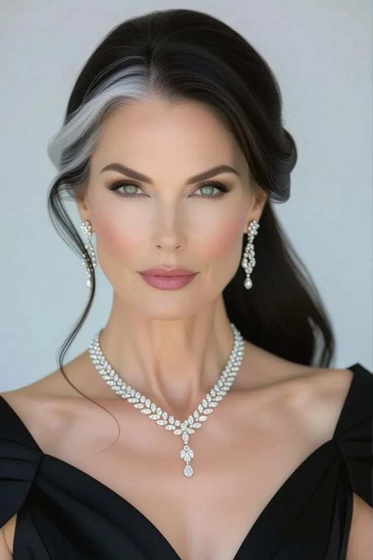 A model in a diamond rivière and matching drops