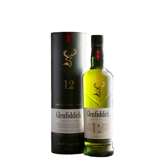 Two single-malt bottles beside their presentation tubes