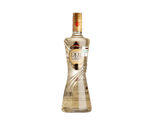 A tall fluted bottle of aged spirit with a gold collar