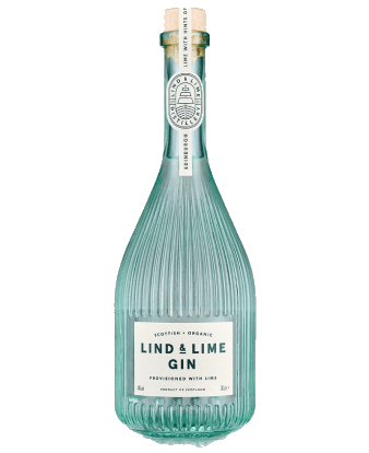 A ribbed teal gin bottle with a cork stopper