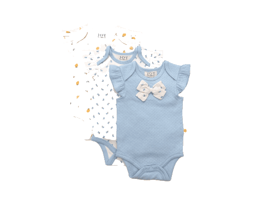 Pale blue and white organic cotton baby bodysuits