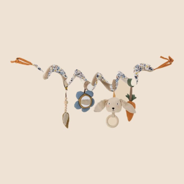 Wooden rattles and a teething ring with bear faces
