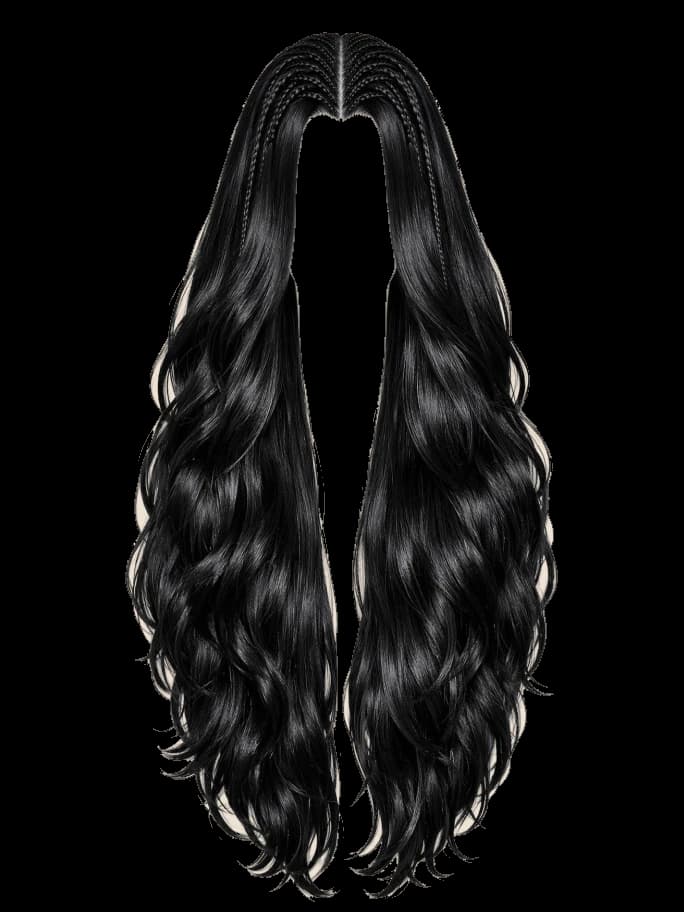 Natural Black Crimped Lace Front Wig