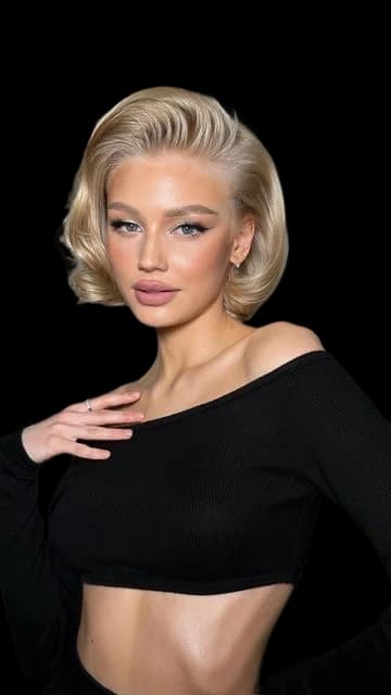 Blonde Short Wavy Bob wig